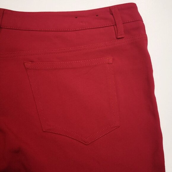 Santana Ladies Size 14 Red Straight Leg Button & Zipper Closure Pants - Picture 8 of 13